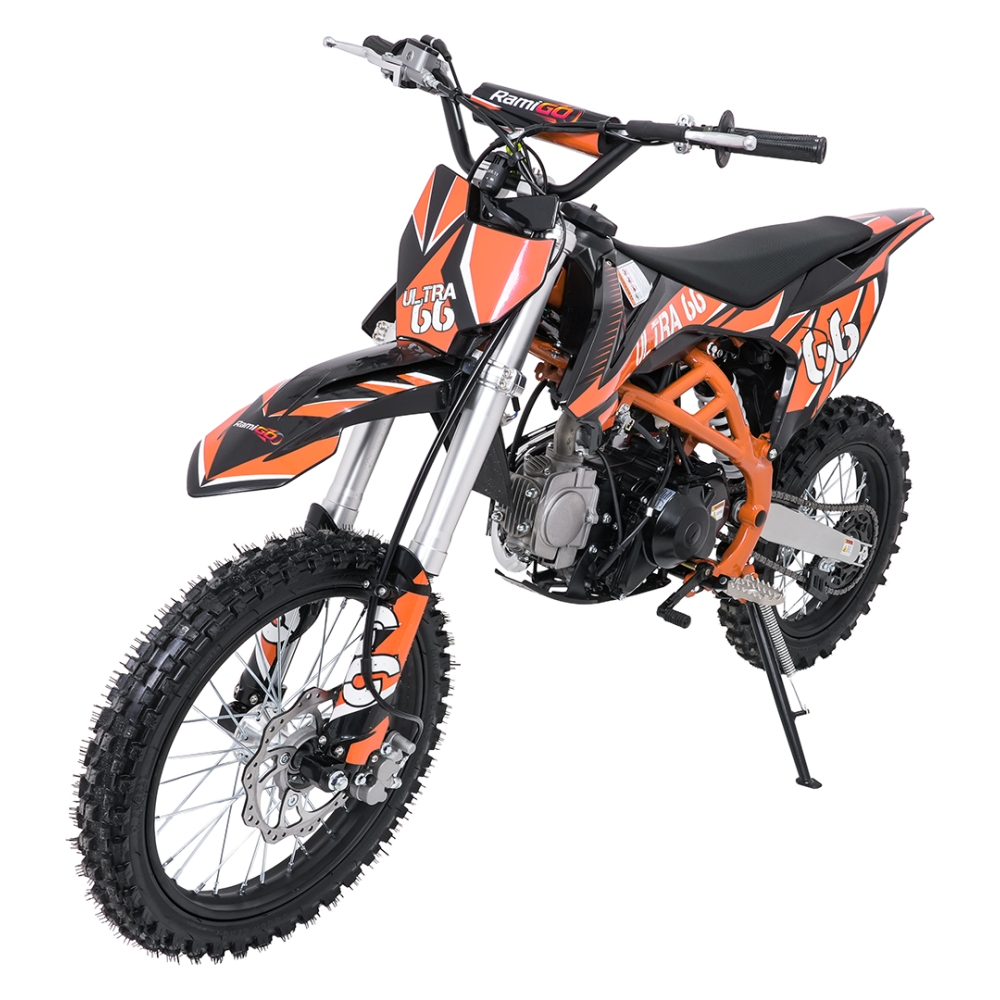 ULTRA 66 125 cm³ vidaus degimo variklio transporto priemonė, oranžinė-Elektromobiliai vaikams, Motociklai-e-vaikas