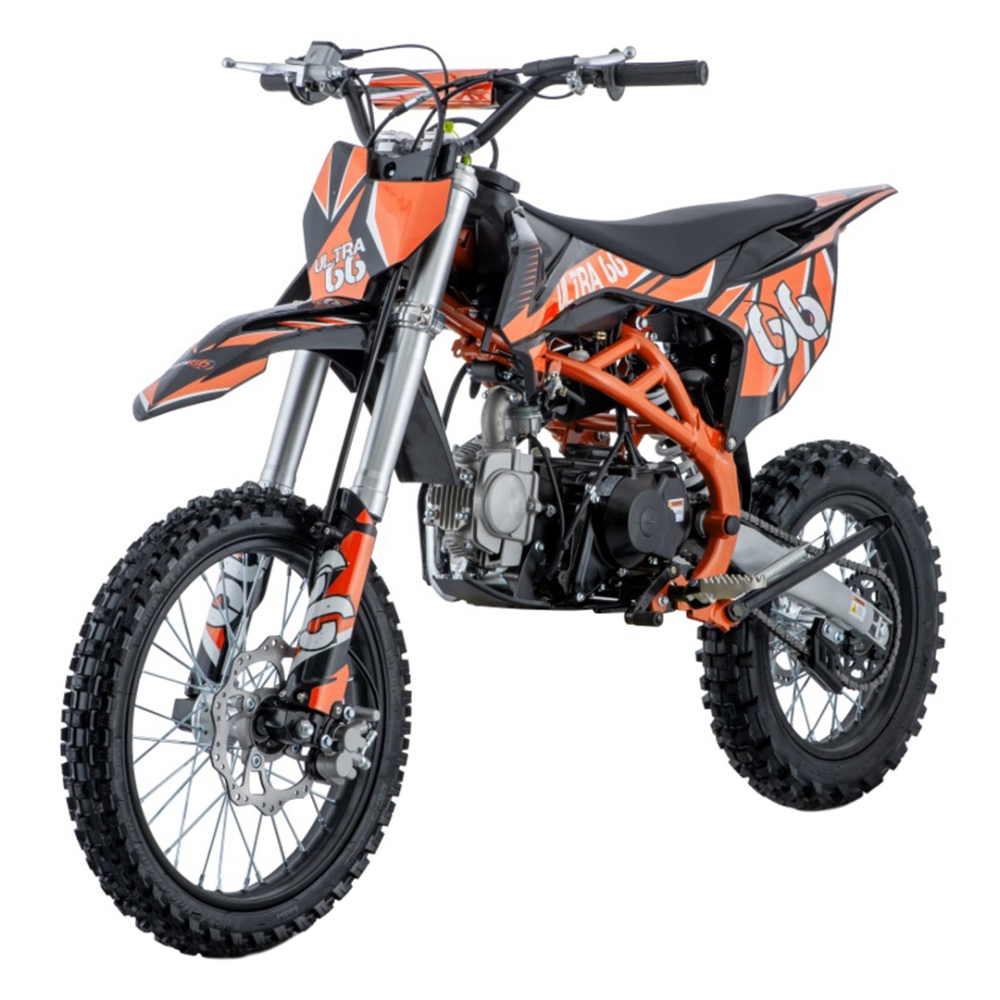 ULTRA 66 125 cm³ vidaus degimo variklio transporto priemonė, oranžinė-Elektromobiliai vaikams, Motociklai-e-vaikas
