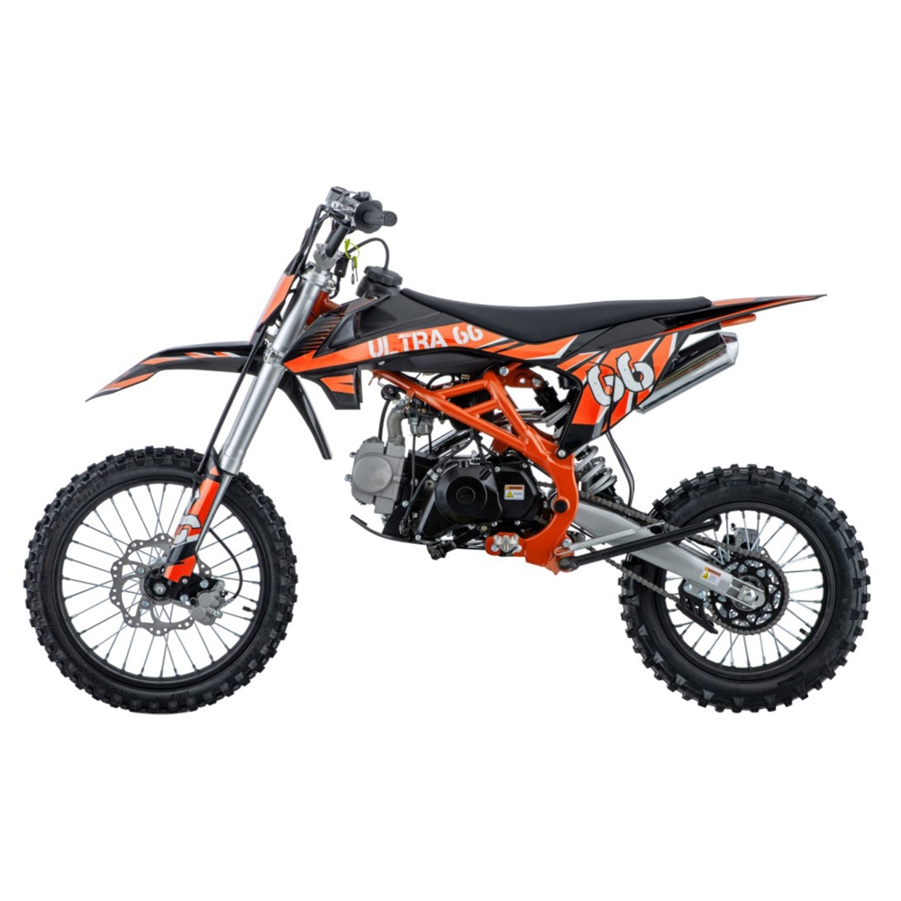 ULTRA 66 125 cm³ vidaus degimo variklio transporto priemonė, oranžinė-Elektromobiliai vaikams, Motociklai-e-vaikas
