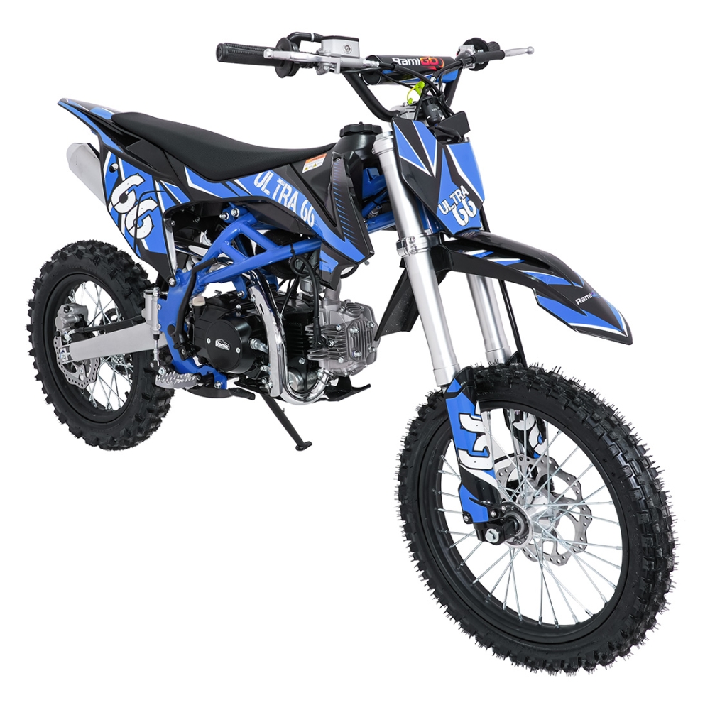 ULTRA 66 125 cm³ vidaus degimo variklio transporto priemonė, mėlyna-Elektromobiliai vaikams, Motociklai-e-vaikas