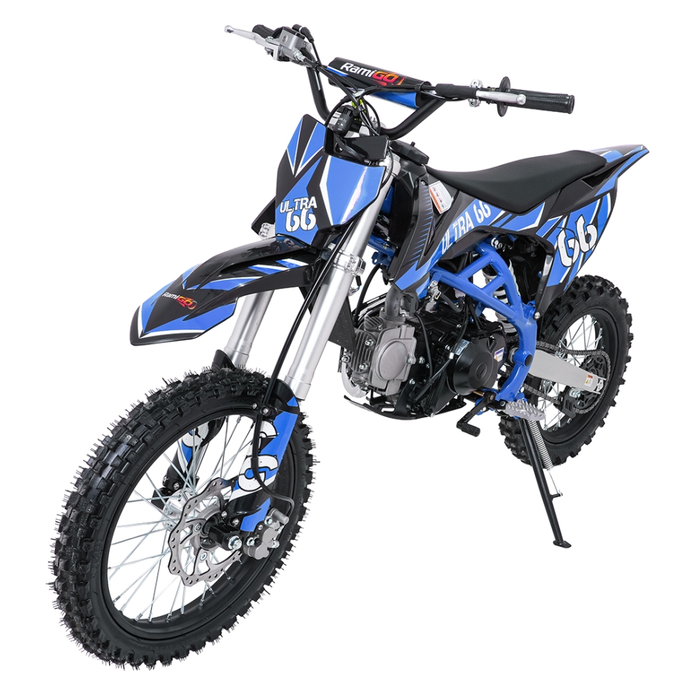 ULTRA 66 125 cm³ vidaus degimo variklio transporto priemonė, mėlyna-Elektromobiliai vaikams, Motociklai-e-vaikas