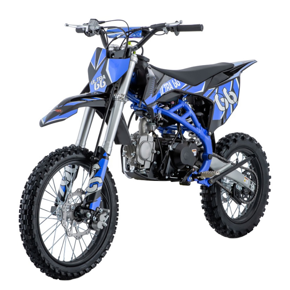 ULTRA 66 125 cm³ vidaus degimo variklio transporto priemonė, mėlyna-Elektromobiliai vaikams, Motociklai-e-vaikas