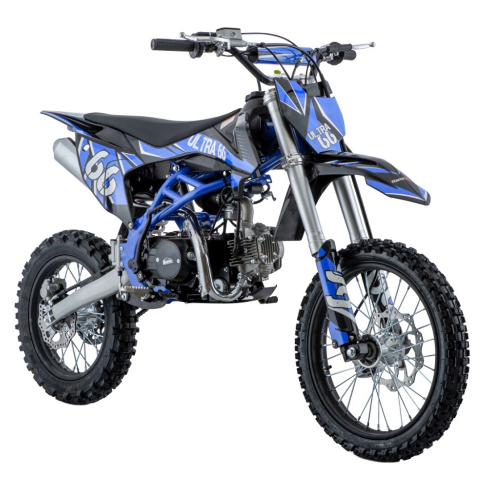 ULTRA 66 125 cm³ vidaus degimo variklio transporto priemonė, mėlyna-Elektromobiliai vaikams, Motociklai-e-vaikas