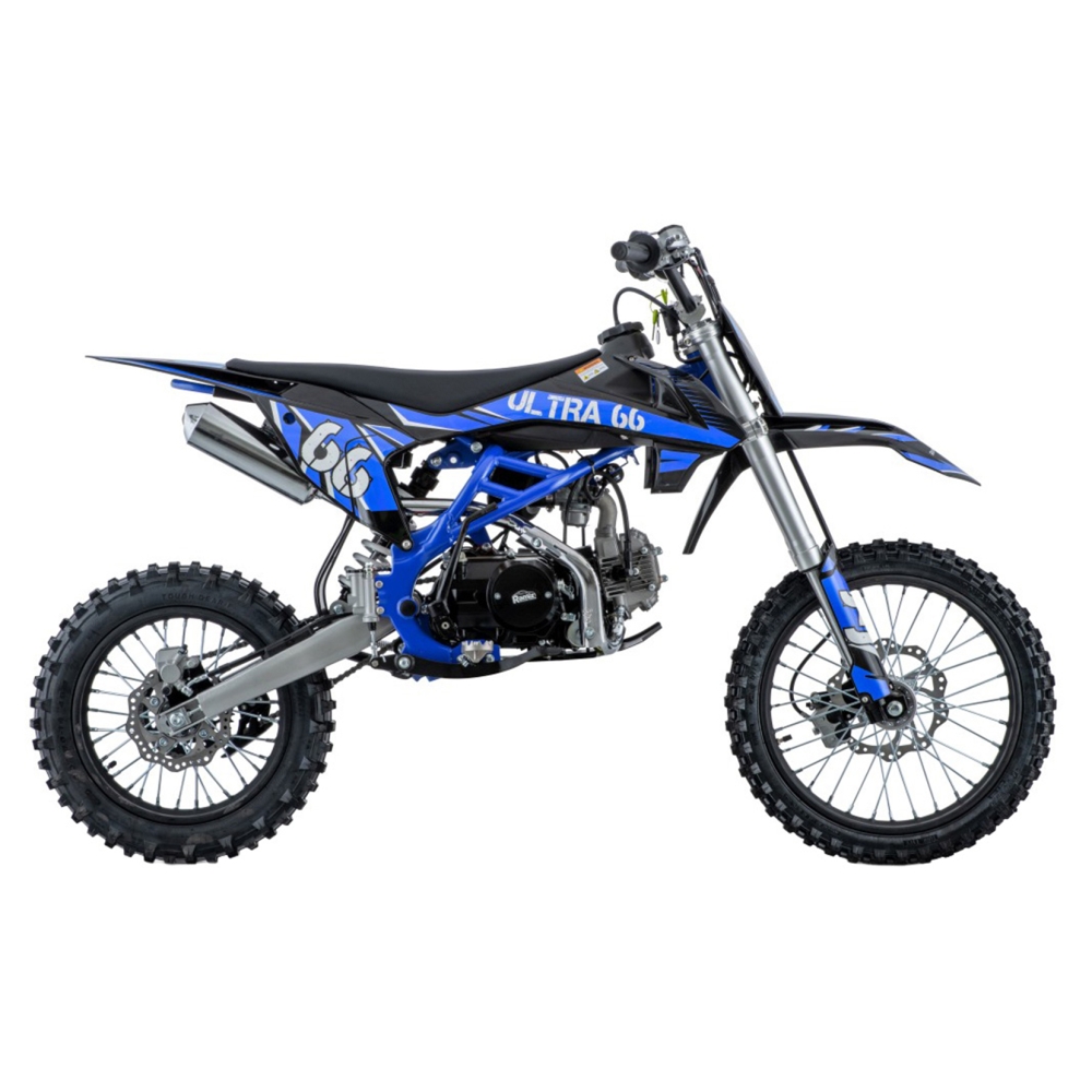 ULTRA 66 125 cm³ vidaus degimo variklio transporto priemonė, mėlyna-Elektromobiliai vaikams, Motociklai-e-vaikas