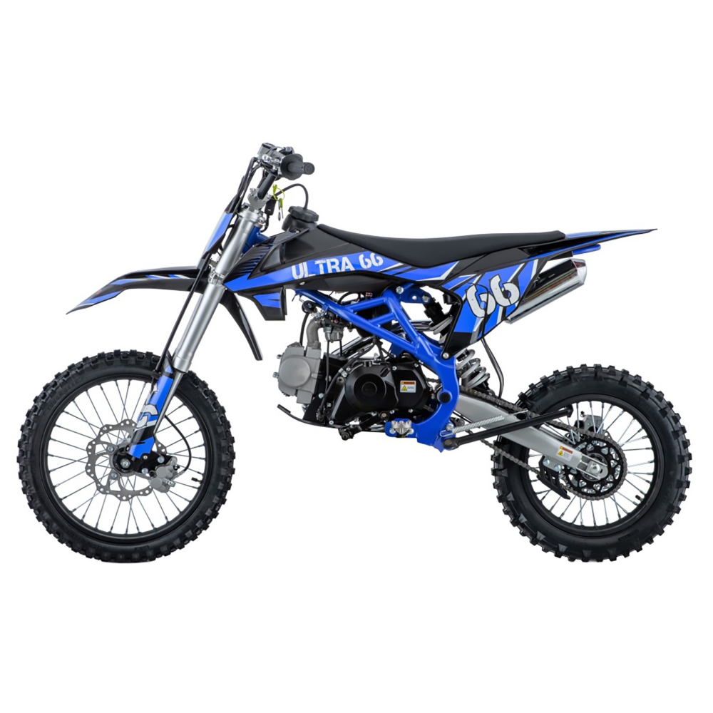 ULTRA 66 125 cm³ vidaus degimo variklio transporto priemonė, mėlyna-Elektromobiliai vaikams, Motociklai-e-vaikas