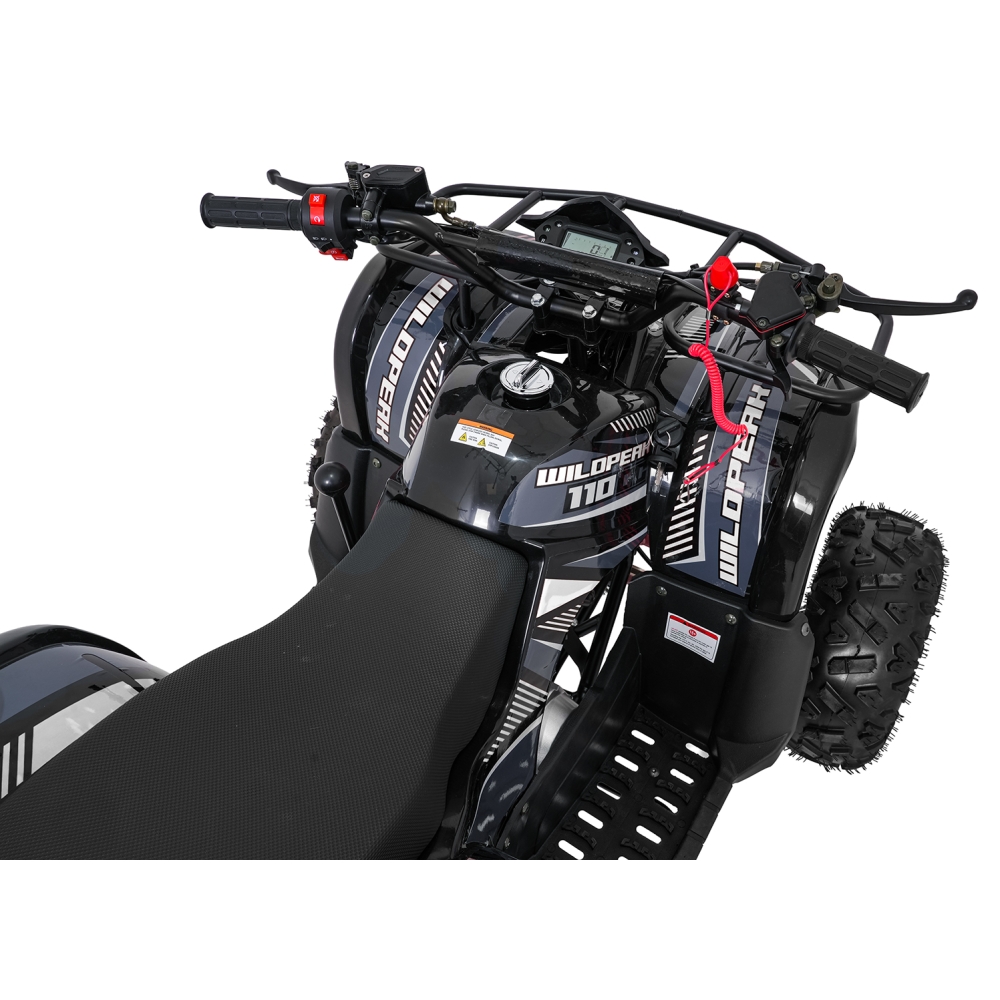 Variklinis keturratis motociklas „WILDPEAK“ 110 cm³, juodos spalvos-Elektromobiliai vaikams, Keturračiai ir bagiai-e-vaikas