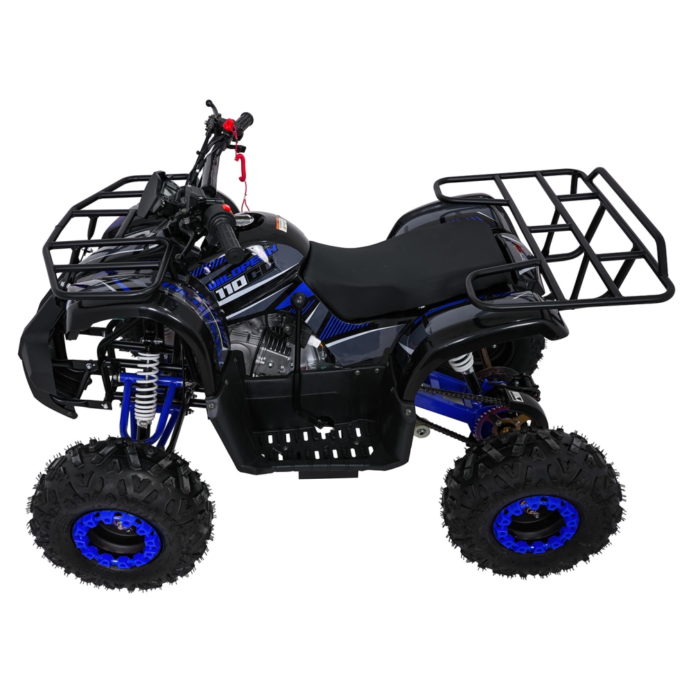 Variklinis keturratis motociklas „WILDPEAK“ 110 cm³, mėlynos spalvos-Elektromobiliai vaikams, Keturračiai ir bagiai-e-vaikas
