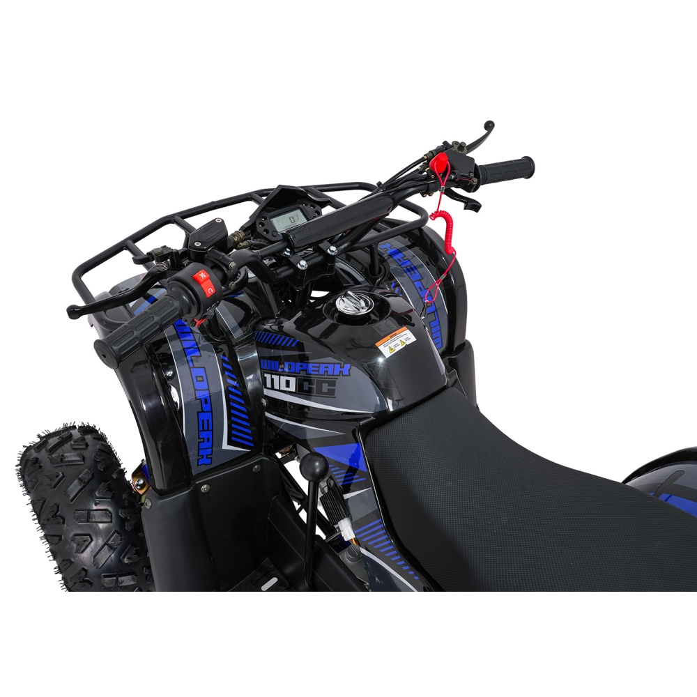 Variklinis keturratis motociklas „WILDPEAK“ 110 cm³, mėlynos spalvos-Elektromobiliai vaikams, Keturračiai ir bagiai-e-vaikas