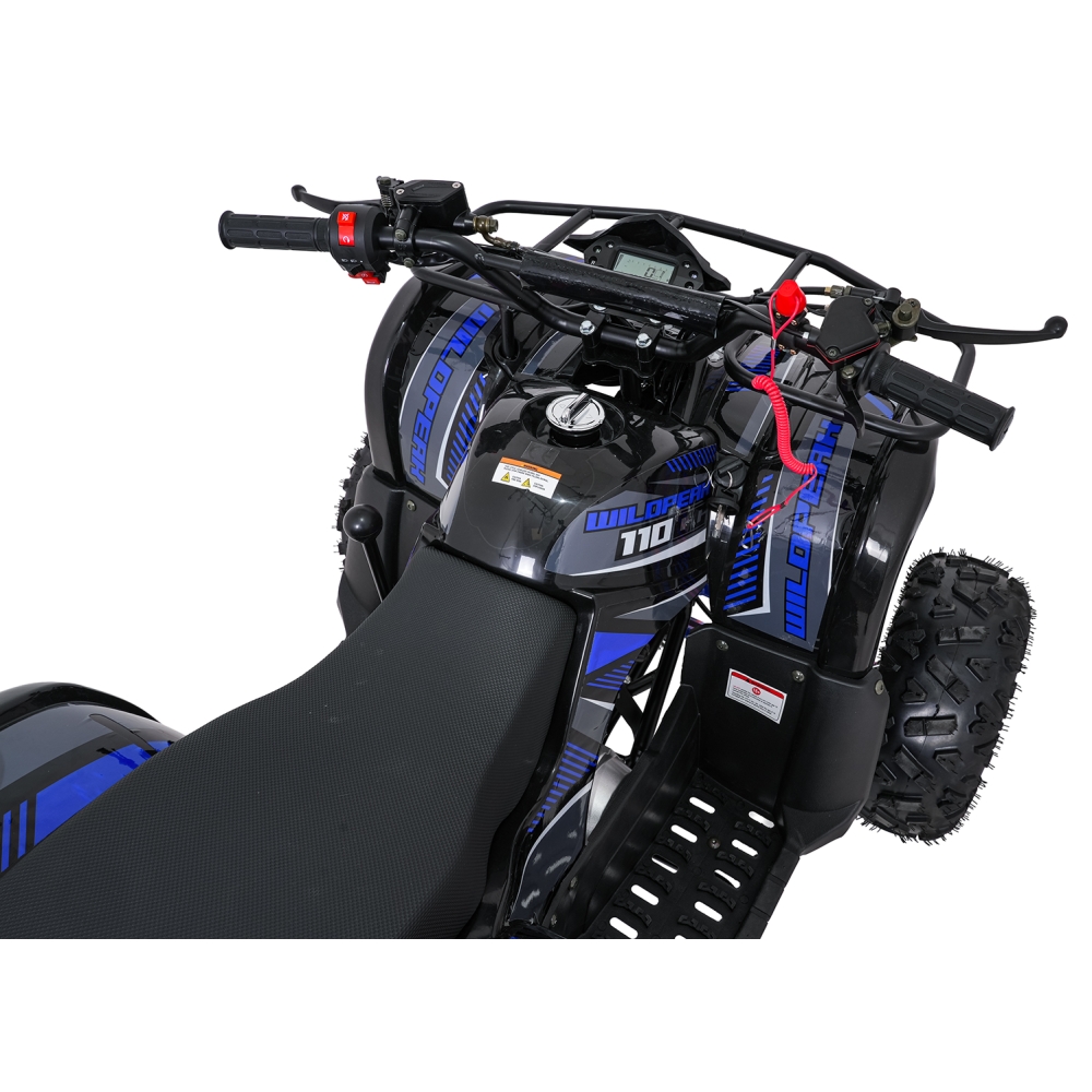 Variklinis keturratis motociklas „WILDPEAK“ 110 cm³, mėlynos spalvos-Elektromobiliai vaikams, Keturračiai ir bagiai-e-vaikas