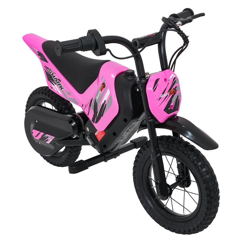 Elektrinis motociklas SHARK, Pink-Elektromobiliai vaikams, Motociklai-e-vaikas
