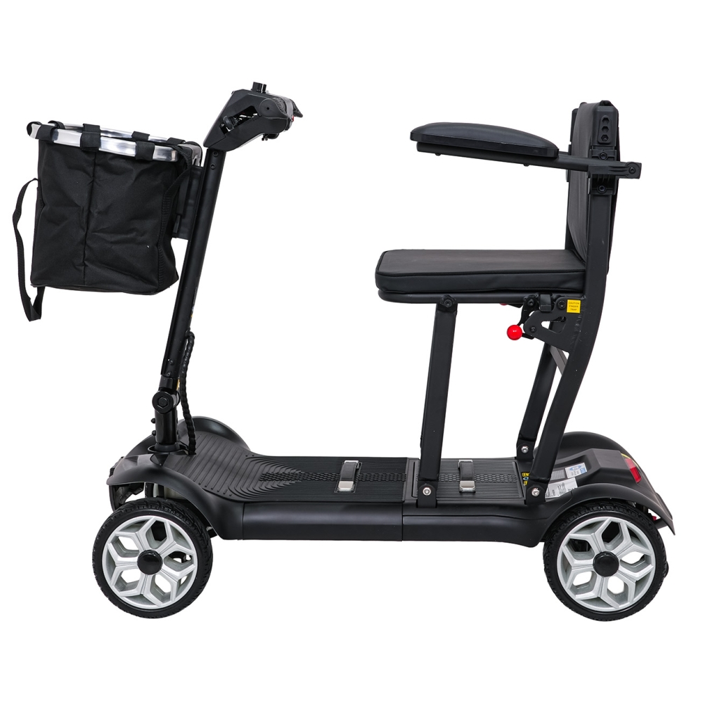 Keturratis elektrinis motoroleris vyresnio amžiaus žmonėms „EasyGo“, juodos spalvos-Namai, laisvalaikis, turizmas, Namų apyvokos