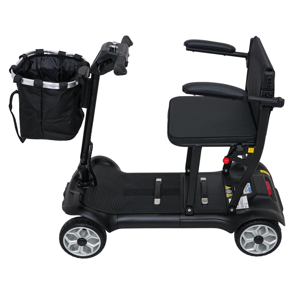 Keturratis elektrinis motoroleris vyresnio amžiaus žmonėms „EasyGo“, juodos spalvos-Namai, laisvalaikis, turizmas, Namų apyvokos