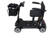 Keturratis elektrinis motoroleris vyresnio amžiaus žmonėms „EasyGo“, juodos spalvos