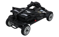 Keturratis elektrinis motoroleris vyresnio amžiaus žmonėms „EasyGo“, juodos spalvos