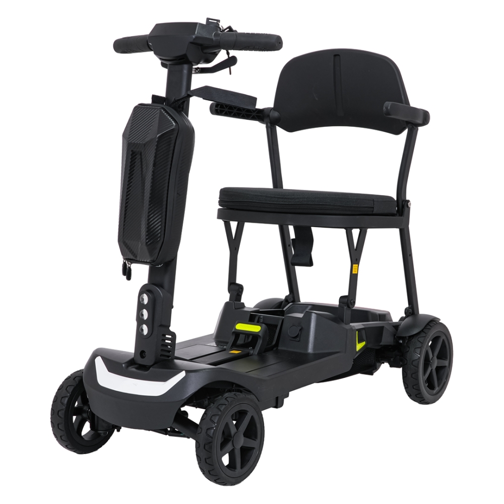 Keturratis elektrinis motoroleris vyresnio amžiaus žmonėms „SeniorStar“, juodos spalvos-Namai, laisvalaikis, turizmas, Namų apyv