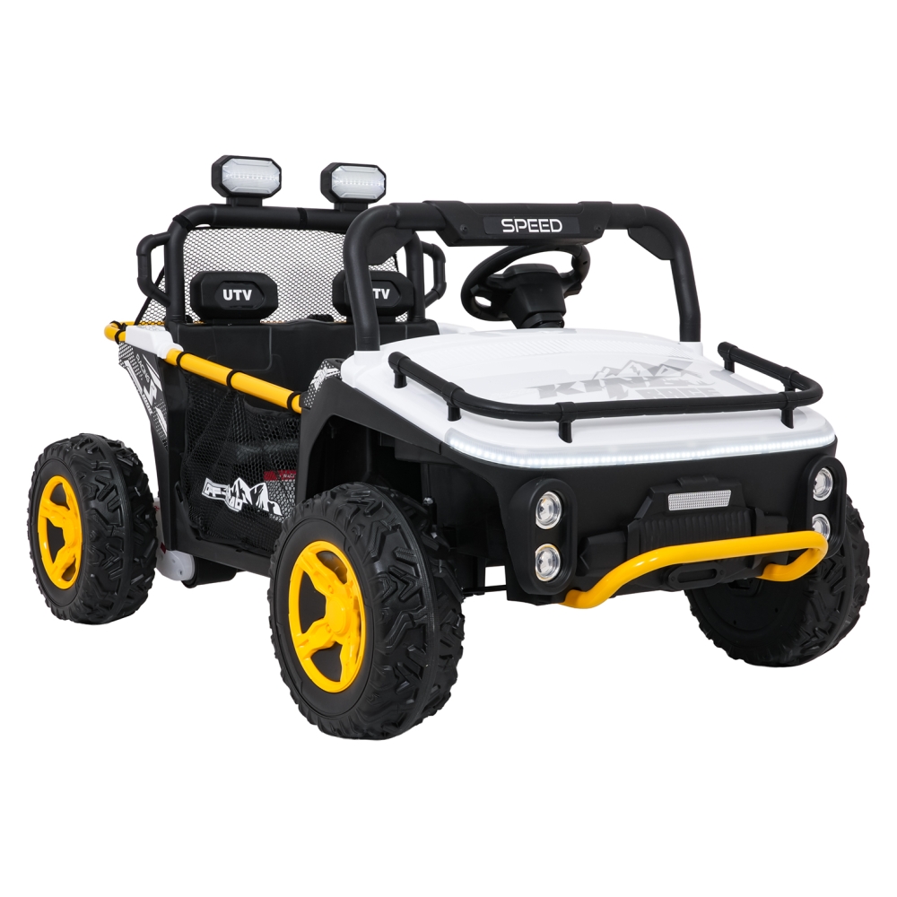 Elektrinis Buggy UTV SPEED, White-Elektromobiliai vaikams, Keturračiai ir bagiai-e-vaikas