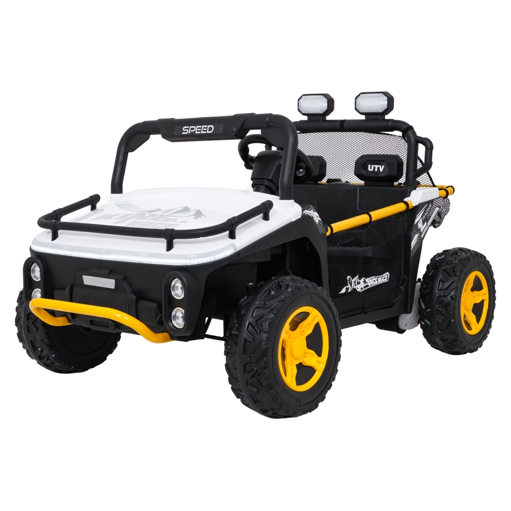 Elektrinis Buggy UTV SPEED, White-Elektromobiliai vaikams, Keturračiai ir bagiai-e-vaikas