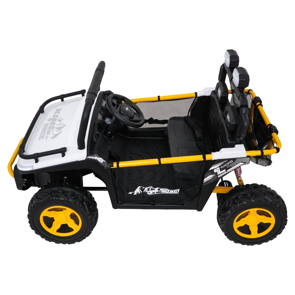 Elektrinis Buggy UTV SPEED, White-Elektromobiliai vaikams, Keturračiai ir bagiai-e-vaikas