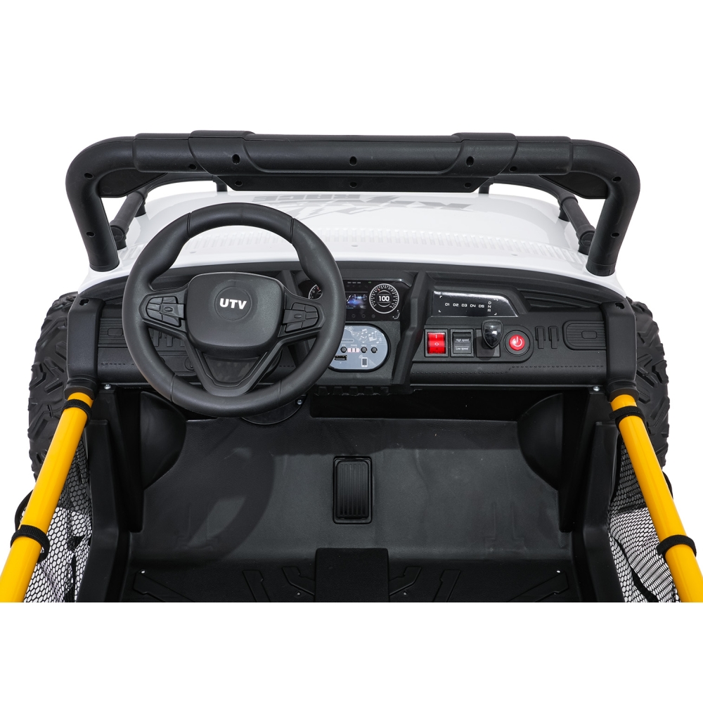 Elektrinis Buggy UTV SPEED, White-Elektromobiliai vaikams, Keturračiai ir bagiai-e-vaikas
