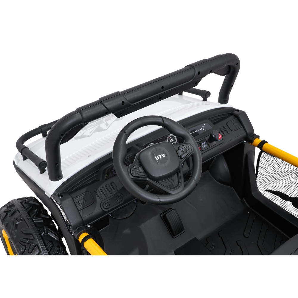 Elektrinis Buggy UTV SPEED, White-Elektromobiliai vaikams, Keturračiai ir bagiai-e-vaikas