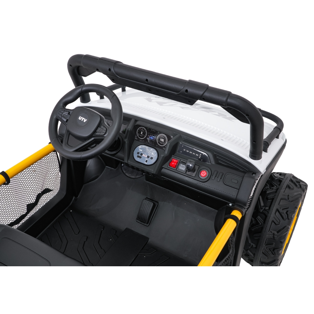 Elektrinis Buggy UTV SPEED, White-Elektromobiliai vaikams, Keturračiai ir bagiai-e-vaikas