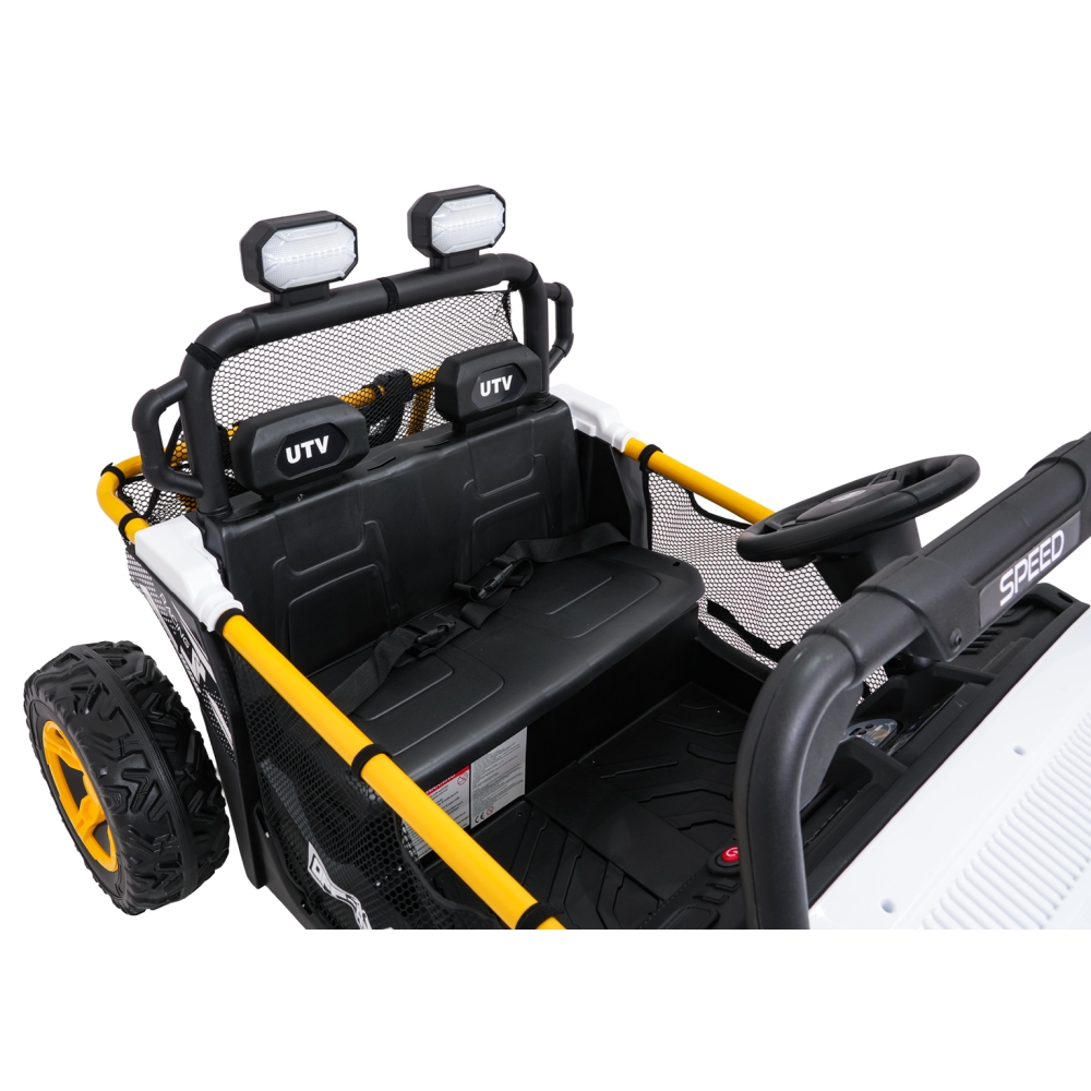 Elektrinis Buggy UTV SPEED, White-Elektromobiliai vaikams, Keturračiai ir bagiai-e-vaikas