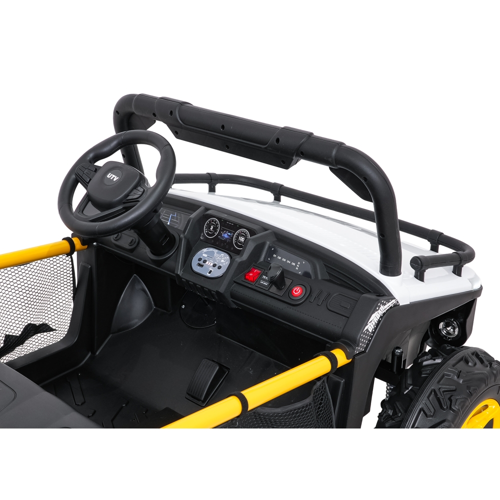 Elektrinis Buggy UTV SPEED, White-Elektromobiliai vaikams, Keturračiai ir bagiai-e-vaikas