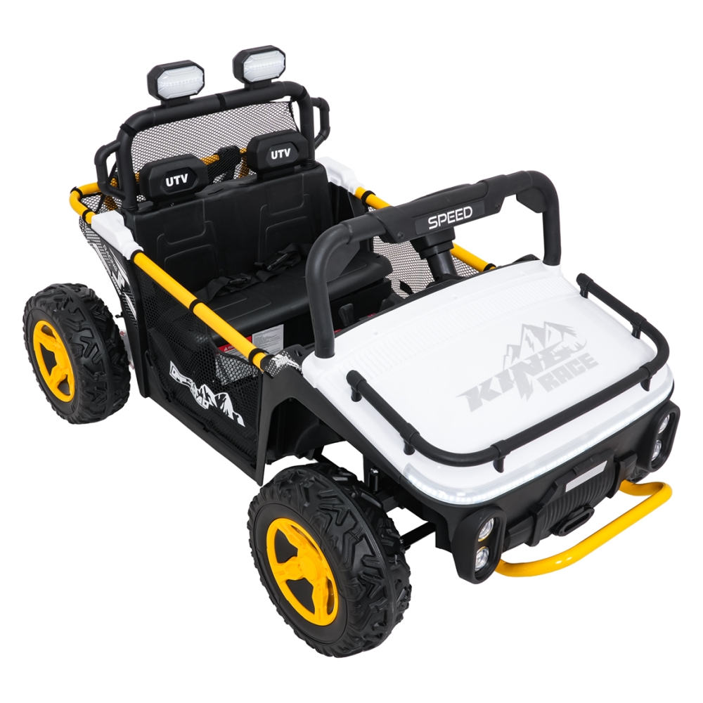 Elektrinis Buggy UTV SPEED, White-Elektromobiliai vaikams, Keturračiai ir bagiai-e-vaikas