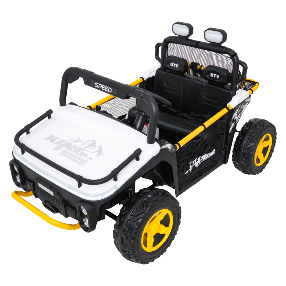Elektrinis Buggy UTV SPEED, White-Elektromobiliai vaikams, Keturračiai ir bagiai-e-vaikas