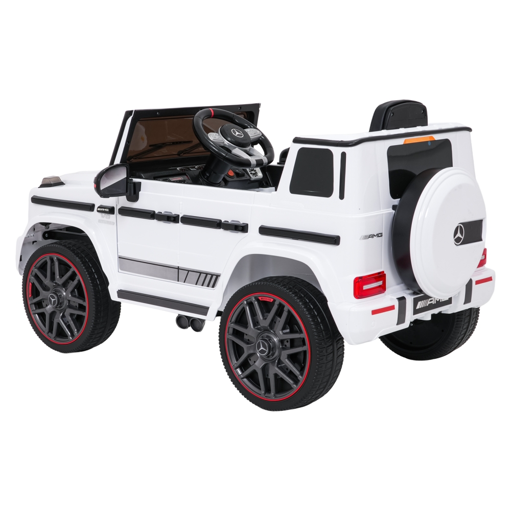Elektromobilis Mercedes G63 AMG LIFT, White-Elektromobiliai vaikams, Visureigiai-e-vaikas
