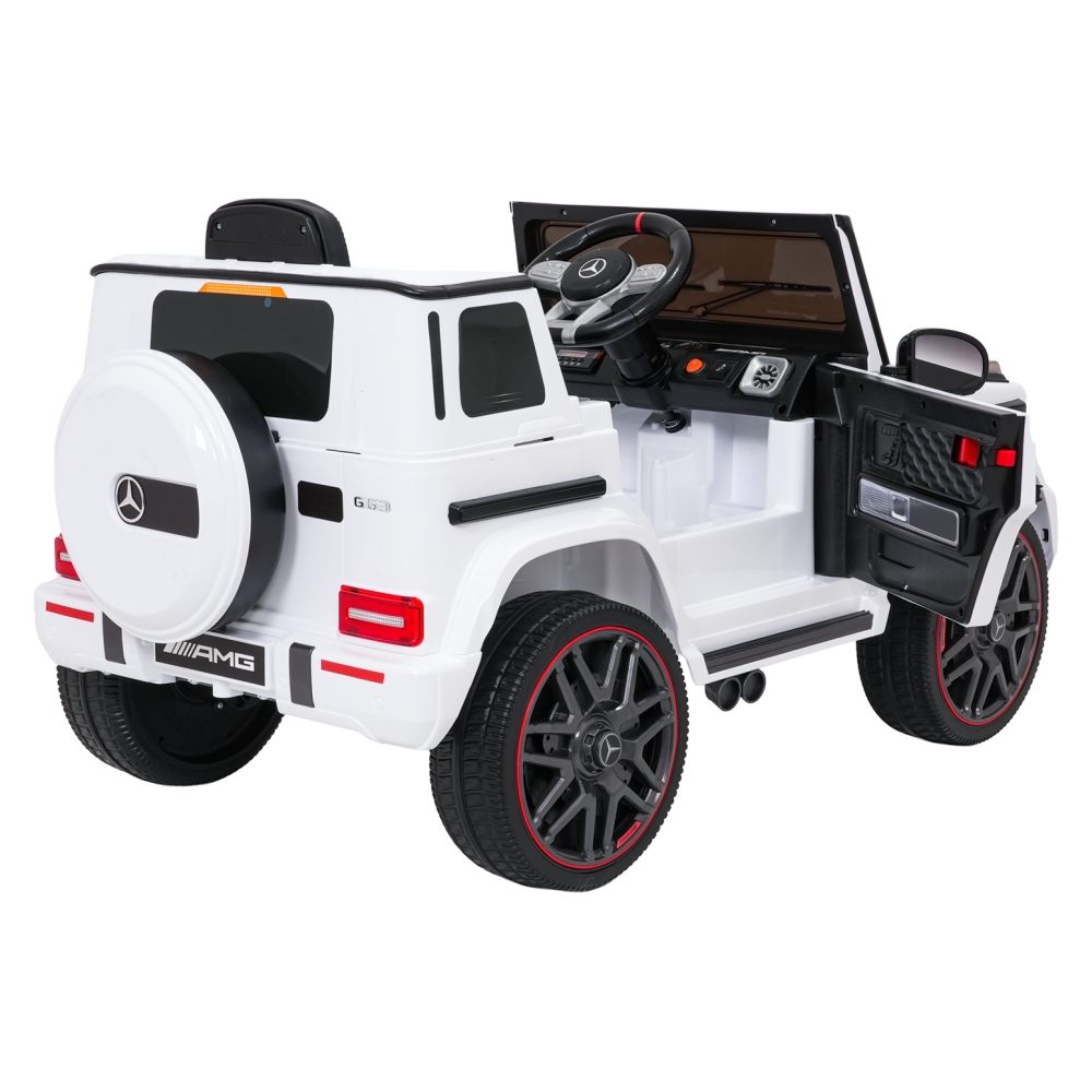 Elektromobilis Mercedes G63 AMG LIFT, White-Elektromobiliai vaikams, Visureigiai-e-vaikas