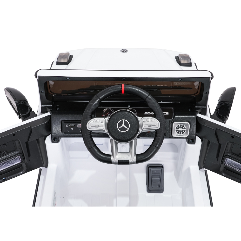Elektromobilis Mercedes G63 AMG LIFT, White-Elektromobiliai vaikams, Visureigiai-e-vaikas