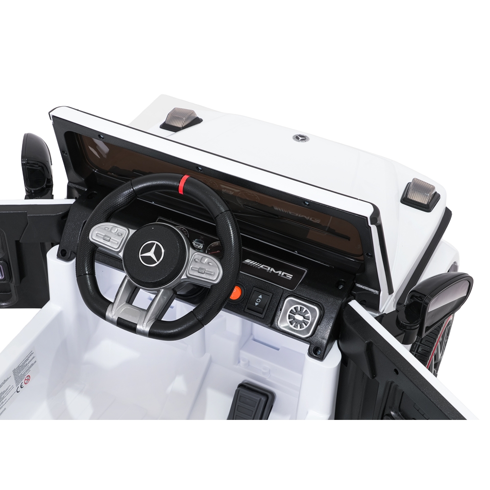 Elektromobilis Mercedes G63 AMG LIFT, White-Elektromobiliai vaikams, Visureigiai-e-vaikas
