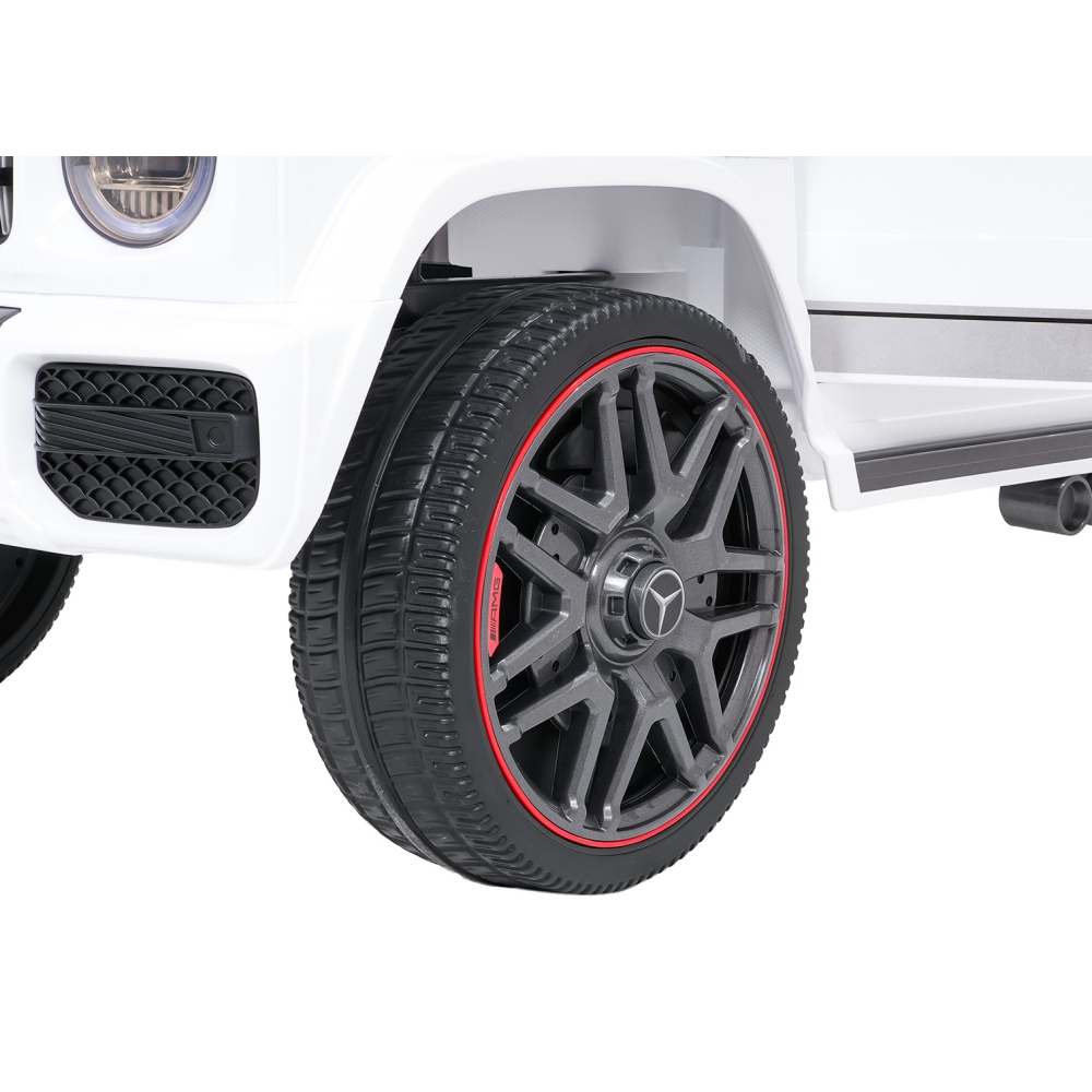 Elektromobilis Mercedes G63 AMG LIFT, White-Elektromobiliai vaikams, Visureigiai-e-vaikas