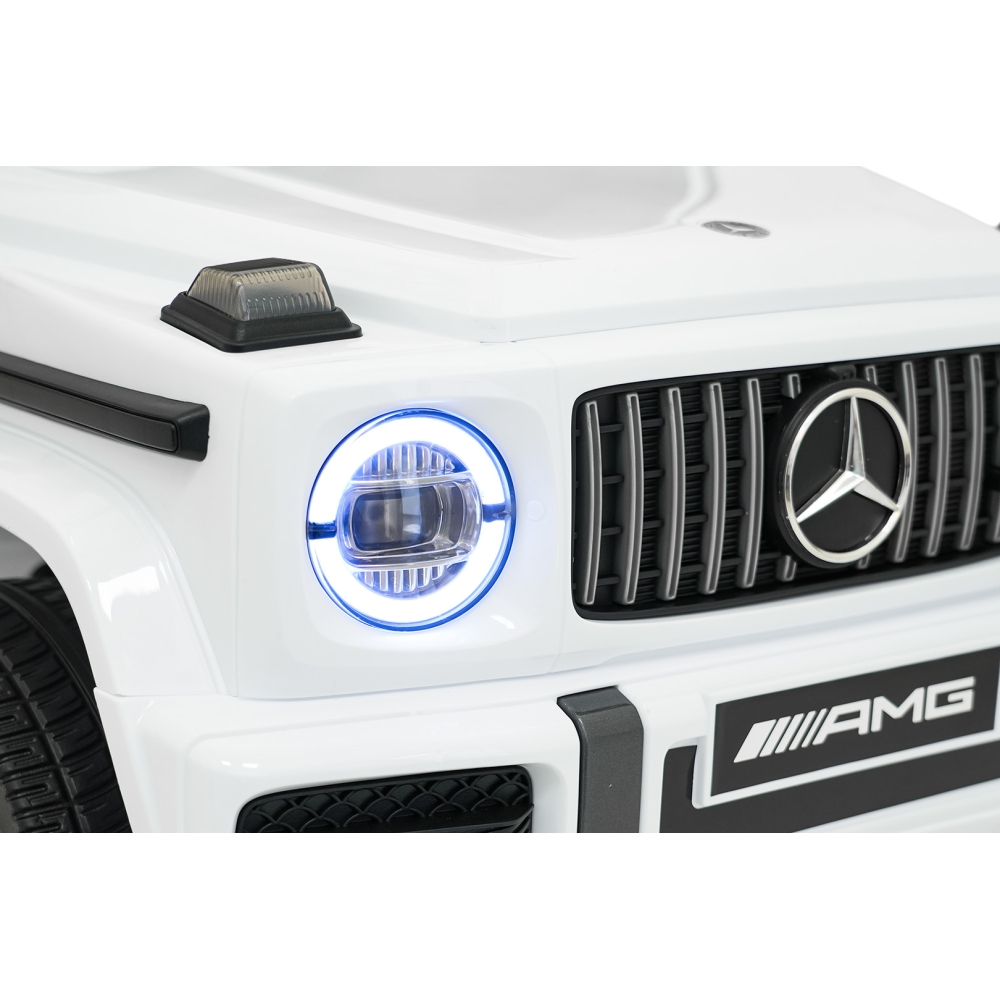 Elektromobilis Mercedes G63 AMG LIFT, White-Elektromobiliai vaikams, Visureigiai-e-vaikas