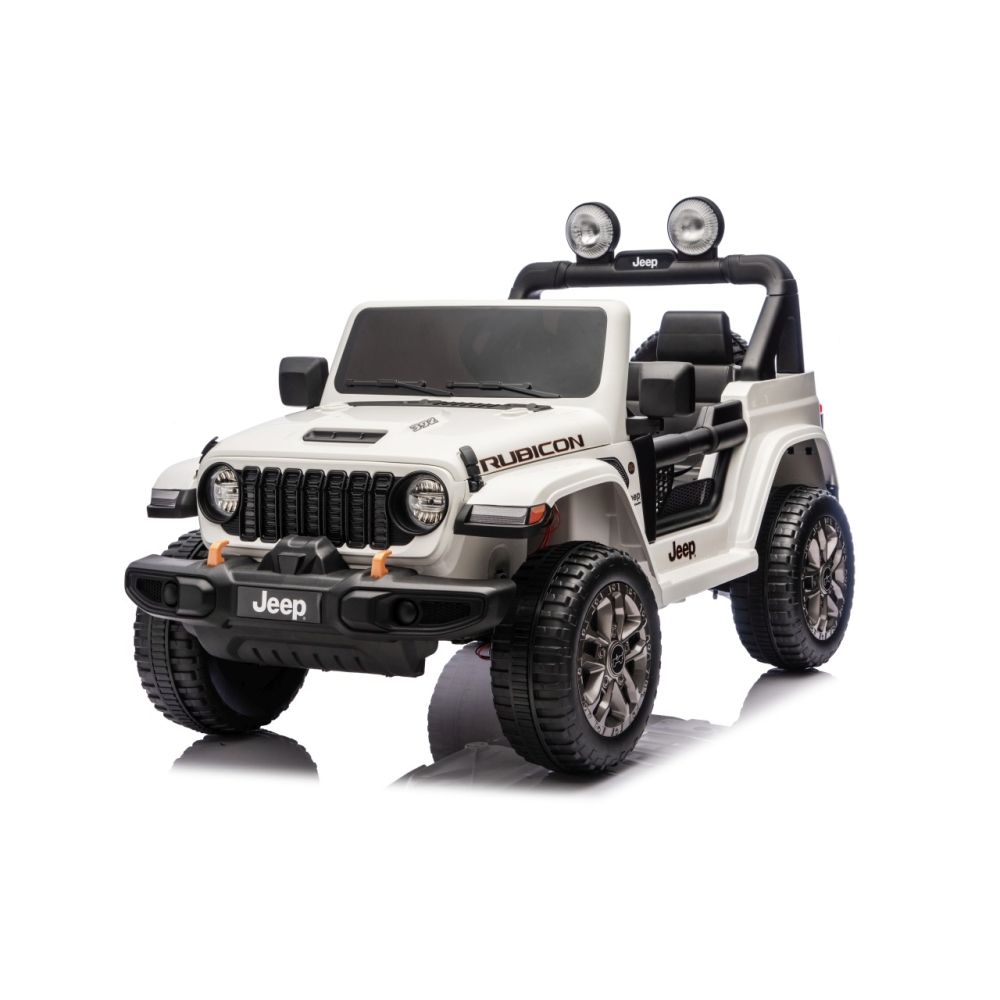 Elektromobilis Jeep Wrangler Rubicon LIFT, White-Elektromobiliai vaikams, Visureigiai-e-vaikas