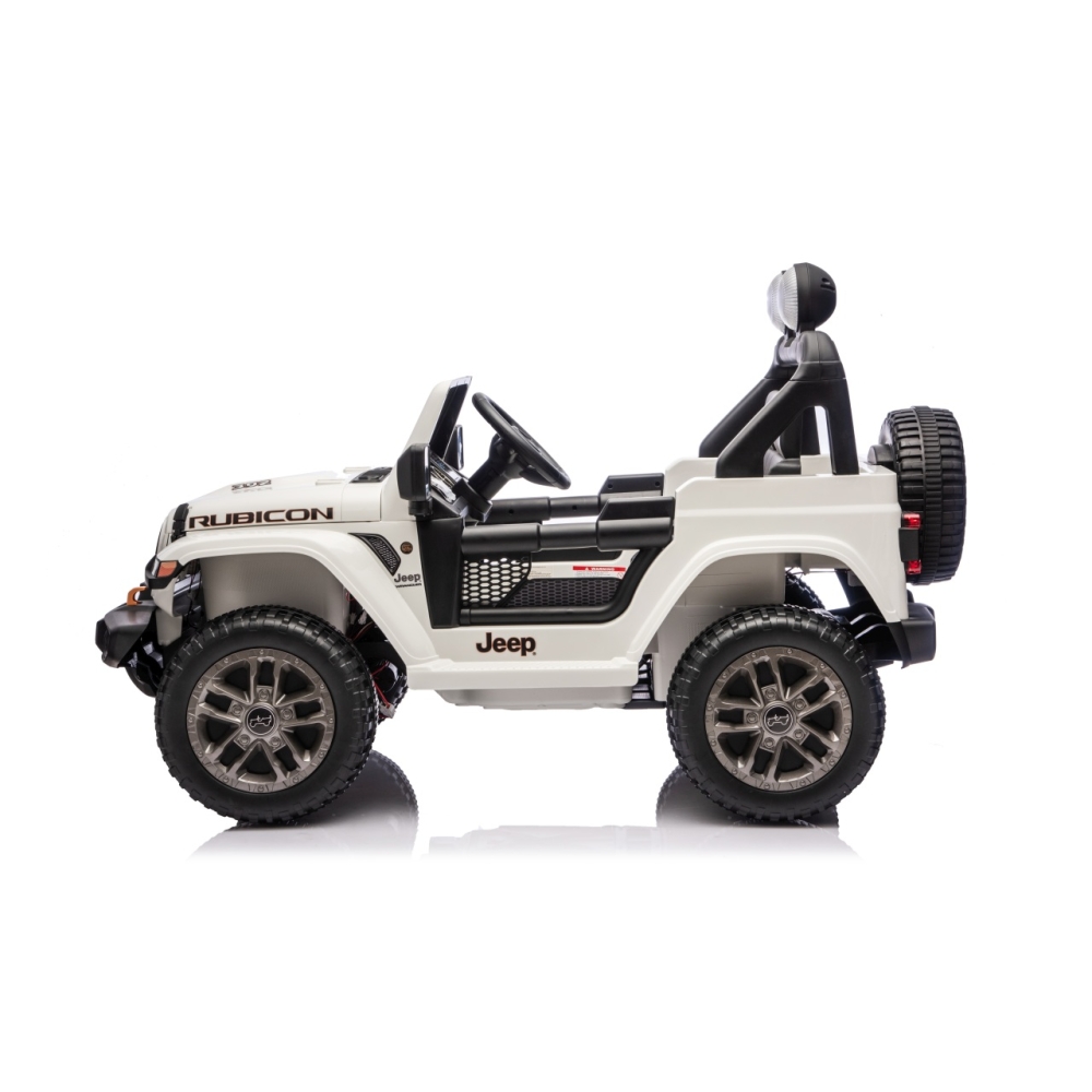 Elektromobilis Jeep Wrangler Rubicon LIFT, White-Elektromobiliai vaikams, Visureigiai-e-vaikas