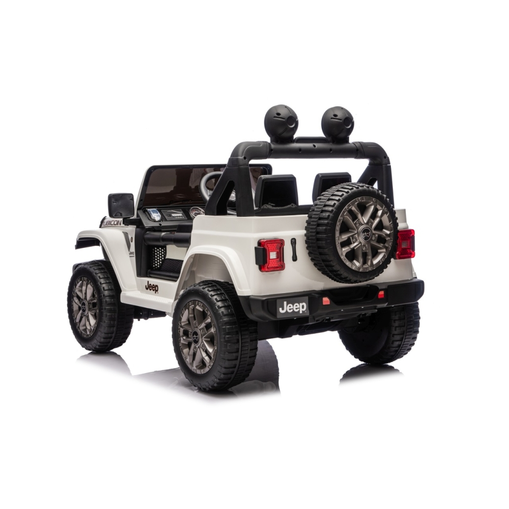 Elektromobilis Jeep Wrangler Rubicon LIFT, White-Elektromobiliai vaikams, Visureigiai-e-vaikas