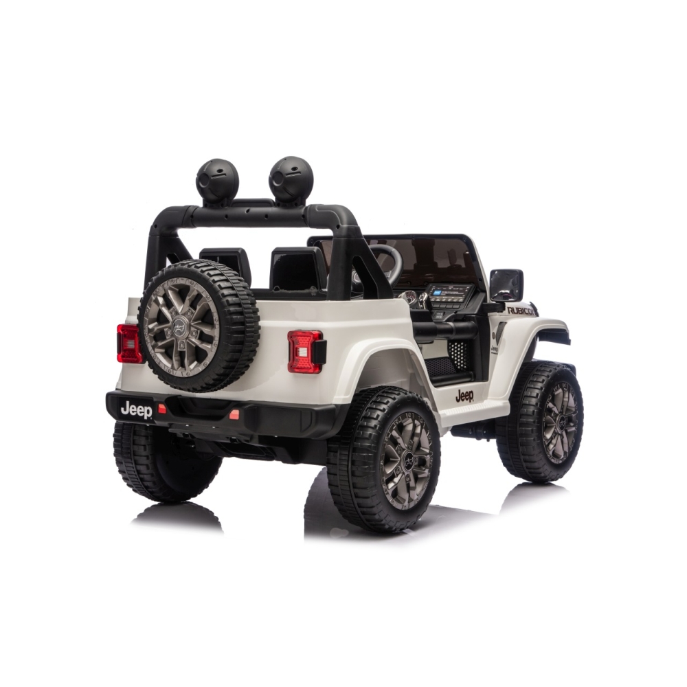 Elektromobilis Jeep Wrangler Rubicon LIFT, White-Elektromobiliai vaikams, Visureigiai-e-vaikas