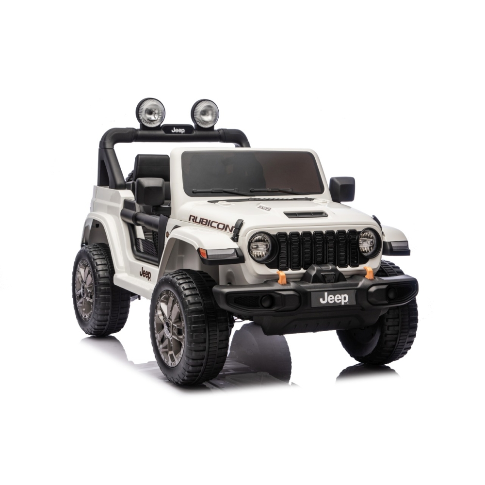 Elektromobilis Jeep Wrangler Rubicon LIFT, White-Elektromobiliai vaikams, Visureigiai-e-vaikas