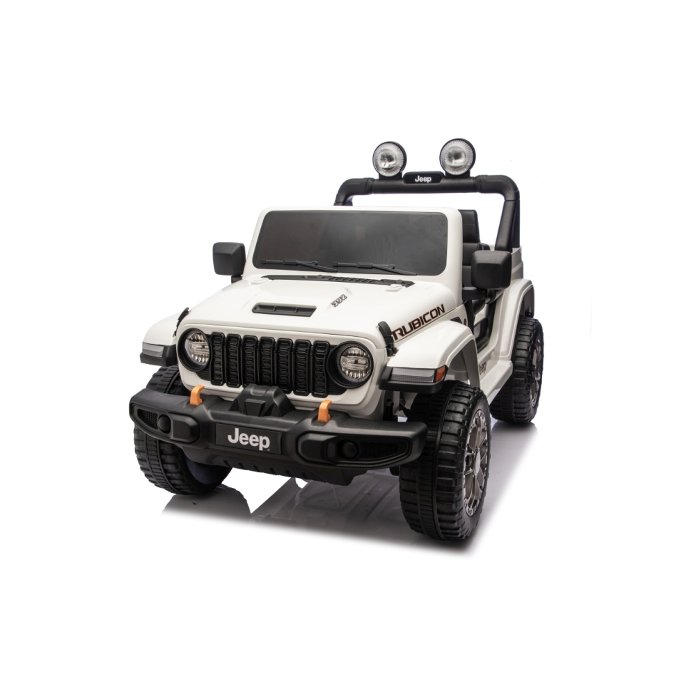 Elektromobilis Jeep Wrangler Rubicon LIFT, White-Elektromobiliai vaikams, Visureigiai-e-vaikas