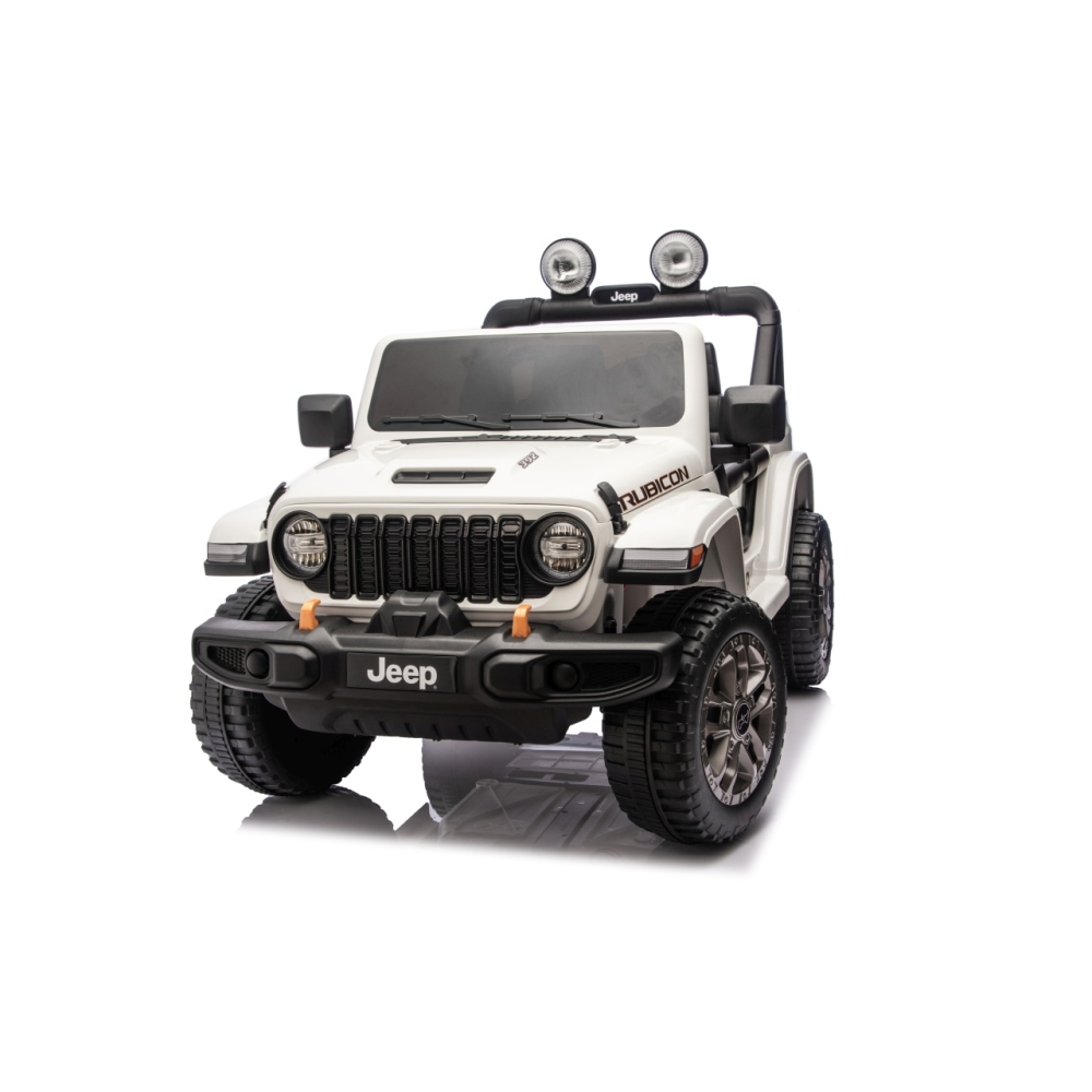 Elektromobilis Jeep Wrangler Rubicon LIFT, White-Elektromobiliai vaikams, Visureigiai-e-vaikas