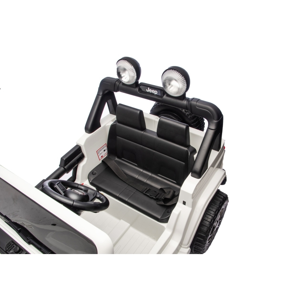 Elektromobilis Jeep Wrangler Rubicon LIFT, White-Elektromobiliai vaikams, Visureigiai-e-vaikas