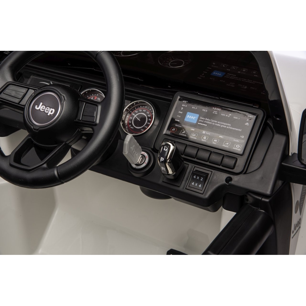 Elektromobilis Jeep Wrangler Rubicon LIFT, White-Elektromobiliai vaikams, Visureigiai-e-vaikas