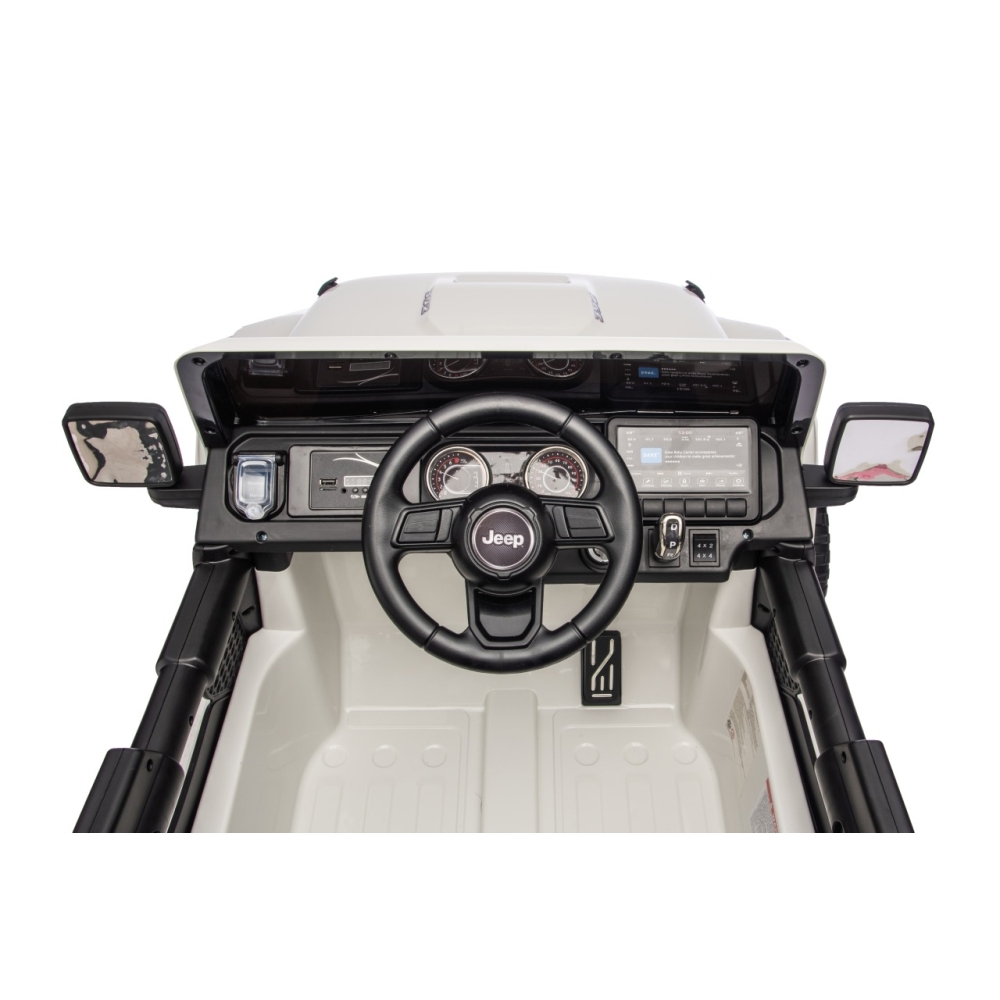 Elektromobilis Jeep Wrangler Rubicon LIFT, White-Elektromobiliai vaikams, Visureigiai-e-vaikas
