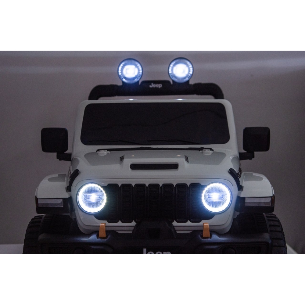 Elektromobilis Jeep Wrangler Rubicon LIFT, White-Elektromobiliai vaikams, Visureigiai-e-vaikas