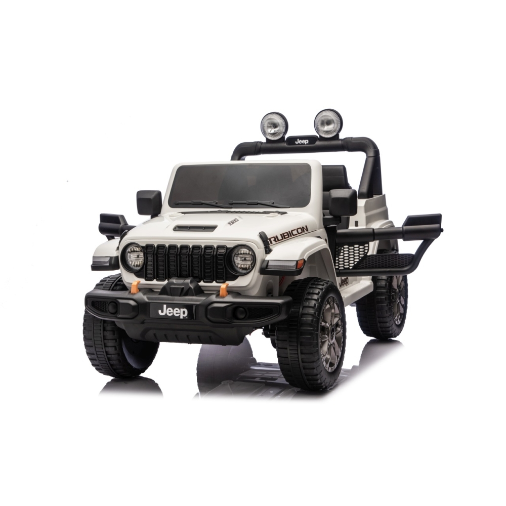 Elektromobilis Jeep Wrangler Rubicon LIFT, White-Elektromobiliai vaikams, Visureigiai-e-vaikas