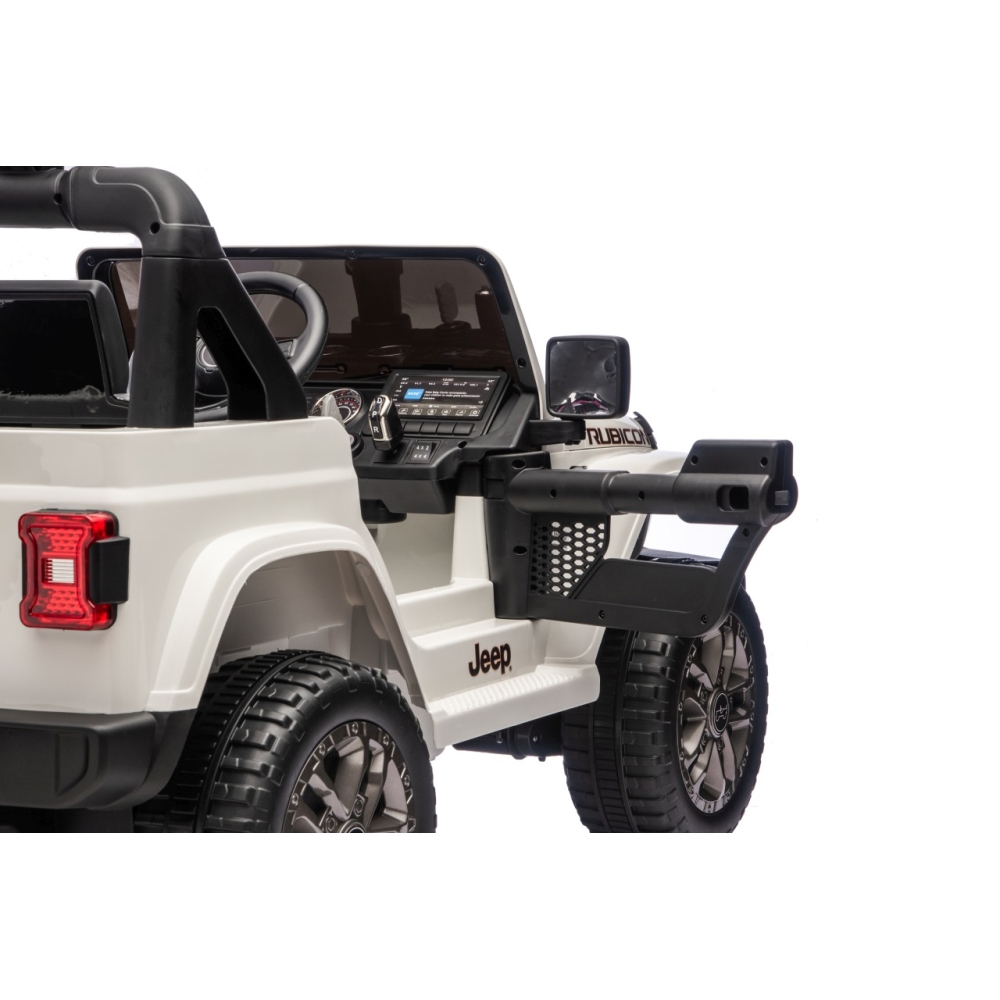 Elektromobilis Jeep Wrangler Rubicon LIFT, White-Elektromobiliai vaikams, Visureigiai-e-vaikas