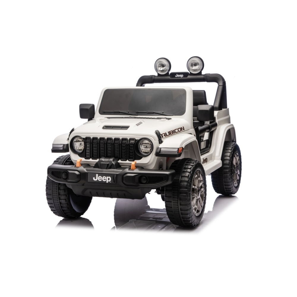 Elektromobilis Jeep Wrangler Rubicon LIFT, White-Elektromobiliai vaikams, Visureigiai-e-vaikas