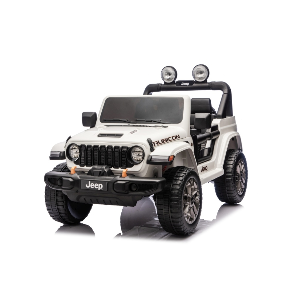Elektromobilis Jeep Wrangler Rubicon LIFT, White-Elektromobiliai vaikams, Visureigiai-e-vaikas